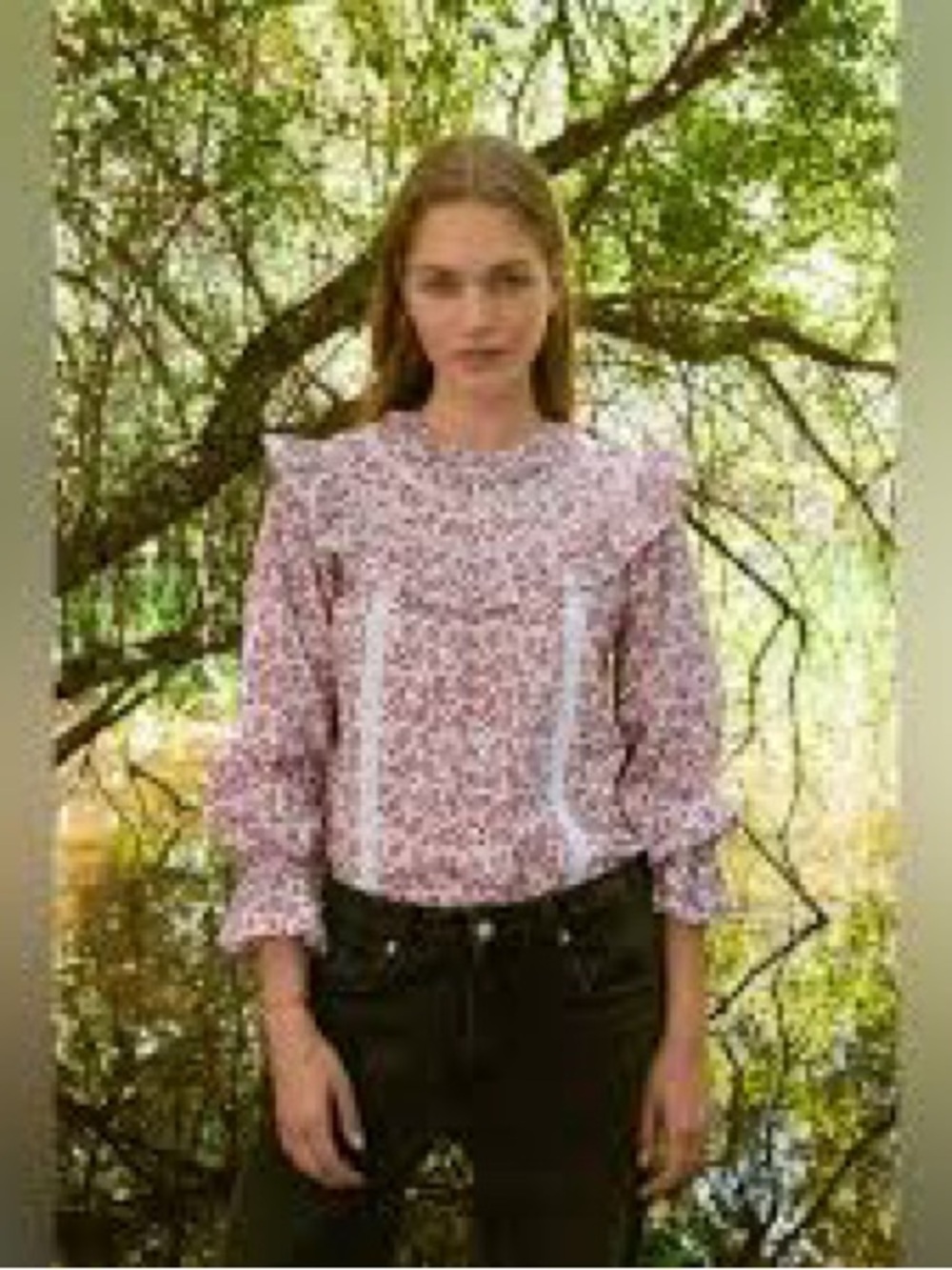 Sonmer Carmen Pink & Burgundy Button Down Blouse